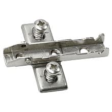 Tiomos Adjustment Wing Mounting Plate with Pre-Mounted Euro Screws, 3-Point Fixing, Nickel-Plated, Screw-On, 0mm