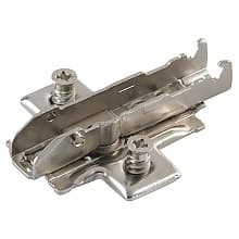 Tiomos Adjustment Wing Mounting Plate with Pre-Mounted Euro Screws, 4-Point Fixing, Nickel-Plated, Screw-On, 3.5mm