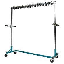 Heavy-Duty Single Pivot Rolling Rack with 16 Fixed Mount