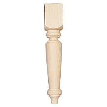 3-1/4" Wide x 15-1/4" High Butcher Block Table Leg, Pine
