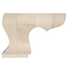 6" Wide x 4-1/2" High Pedestal Left Bun Foot, Alder