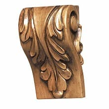 3" Acanthus Block Hand Carved Corbel, Oak