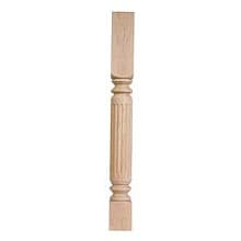 3-3/4" x 3-3/4" x 35-1/4" Athens Fluted Kitchen Turning, Alder