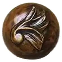 1-1/2" Acanthus Leaf Small Wood Knob, Oak, 1-3/8" Projection