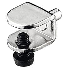 5mm Steel Glass Shelf Support, Nickel-Plated Finish