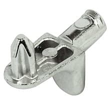 5mm Zinc Alloy Shelf Support with Shelf Fixing Plug, Nickel-Plated Finish