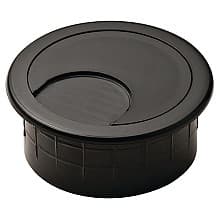 47mm 2-Piece Cable Grommet with Break-Off Tab, Black