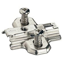 Cross Mounting Plate with Premounted Euro Screw, Nickel-Plated, 0mm