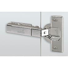 Intermat 9936 95&#730; Opening Thick Door Hinge, 45mm Bore Pattern, Self-Closing, Half Overlay