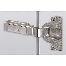 Intermat Spezial 95° Opening Thick Door Hinge, 52mm Boring Pattern, Self-Closing, Overlay, Nickel-Plated, Screw-On