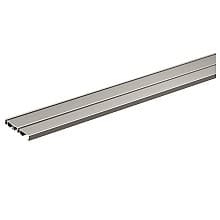 2500mm SlideLine M Double Track Runner Profile for Screw-On/Gluing On, Silver Anodized Finish