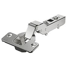Veosys Stainless Steel 105° Opening Hinge, 45 x 9.5mm TB-Drilling Pattern, Soft-Closing, Half Overlay, Screw-On