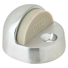 Floor Door Stop, Satin Aluminum, 1-3/8" High