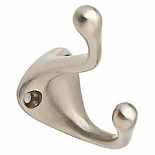 1-1/2" Coat/Hat Hook, Satin Nickel Finish, 1-1/4" Width