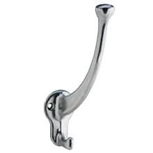 1-3/8" 2-Prong Coat/Hat Hook, Aluminum Finish