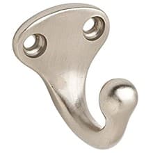 1-1/4" Single Wardrobe Hook, Satin Chrome Finish