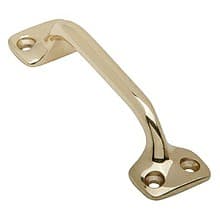 4" Brass Bar Window Lift Pull, Bright Brass