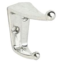7/8" Double Prong Coat/Hat Hook, Bright Nickel