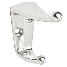 1-1/2" Coat/Hat Hook, Aluminum Finish, 7/8" Width