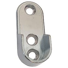 Closet Rod Oval Socket with Screw, Chrome Plated Finish