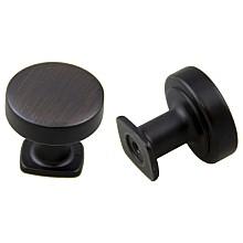 32mm Vail/Manhattan Round Flat Top Knob, Oil-Rubbed Bronze