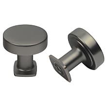 32mm Manhattan/Vail Round Flat Top Knob, Dark Pewter