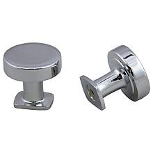 32mm Vail/Manhattan Round Flat Top Knob, Polished Chrome