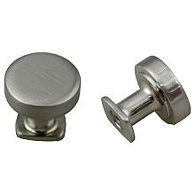 32mm Vail/Manhattan Round Flat Top Knob, Satin Nickel