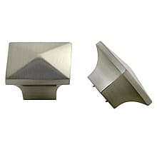 32mm Square Pyramid Knob, Satin Nickel