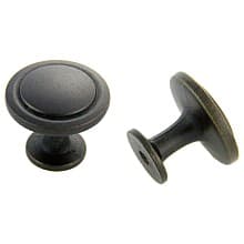 31.6mm Traditional Deco Round Knob, Weathered Black