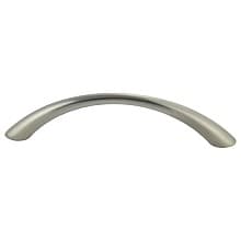 96mm Residential Arch Bow Pull with Narrow Middle, Satin Nickel