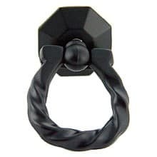 46mm Twisted Ring Pull with Back Plate, Matte Black