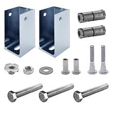 1-1/4" 2-Piece Pilaster Shoe Kit, Satin Chrome