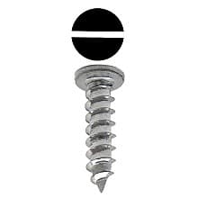 #10 x 5/8" Round Head One-Way Sheet Metal Screw, Slot Drive #10-24 Thread, Polished Chrome, Box of Hundred by Jacknob