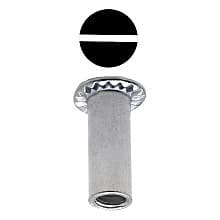 5/8" Truss Head One-Way Barrel Nuts, Slot Drive #10-24 Thread, Polished Chrome, Box of Hundred by Jacknob