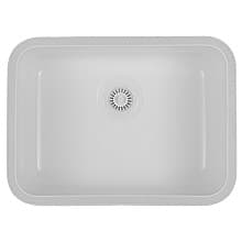 A-320 Acrylic Undermount Single Bowl Kitchen Sink, 24" x 17-1/2" x 9", White