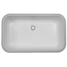 A-340 Acrylic Undermount Single Bowl Kitchen Sink, 30-1/2" x 18-1/2" x 9", White