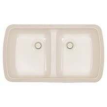 A-370 Acrylic Undermount Double Bowl Kitchen Sink, 33-3/4" x 19" x 8-3/4