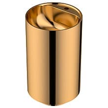 Cinox CCP400 Stainless Steel Free-Standing Sleek Round Pedestal Sink, 16-1/2" x 16-1/2" x 32-5/8"
