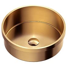 Cinox Stainless Steel Drop-In Round Bathroom Sink, 15" x 15" x 4-3/4"