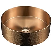 Cinox Stainless Steel Round Vessel Bathroom Sink, 15" x 15" x 4-3/8"