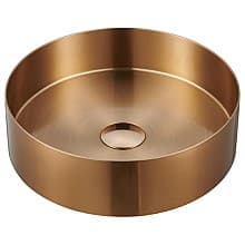 Cinox Stainless Steel Round Vessel Bathroom Sink, 14-1/8" x 14-1/8" x 4-3/8"