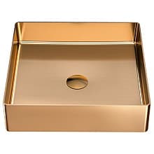 Cinox Stainless Steel Square Vessel Bathroom Sink, 15-3/4" x 15-3/4" x 3-7/8"
