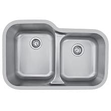 Edge 300 Stainless Steel Under Mount 18G Double Bowl Kitchen Sink, 32-3/8" x 21-1/8" x 8-3/8