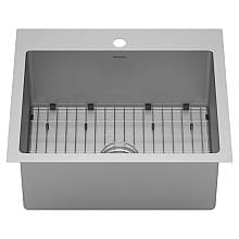 EL-30 Stainless Steel Top Mount 16G Single Bowl Kitchen Sink Kit, 25" x 22" x 10