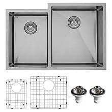 EL-78L Stainless Steel Undermount 16G Double Bowl 40/60 Kitchen Sink Kit, 32-3/4" x 22" x 10