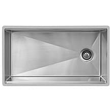 Edge Seamless Stainless Steel Undermount Large Single Bowl Workstation Kitchen Sink, 32-1/2" x 18-1/4" x 10"