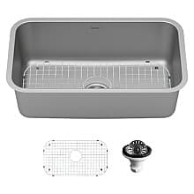 Profile Stainless Steel Undermount 18G Extra Large Single Bowl Kitchen Sink Kit, 30" x 18" x 9