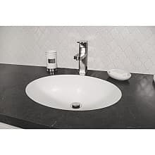 Q-306 Quartz Seamless Undermount Single Bowl Vanity Sink, 19" x 15" x 5-1/2"