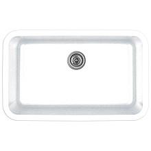 Q-340 Quartz Under Mount Extra Large Single Bowl Kitchen Sink, 30-7/8" x 18-7/8" x 9", White